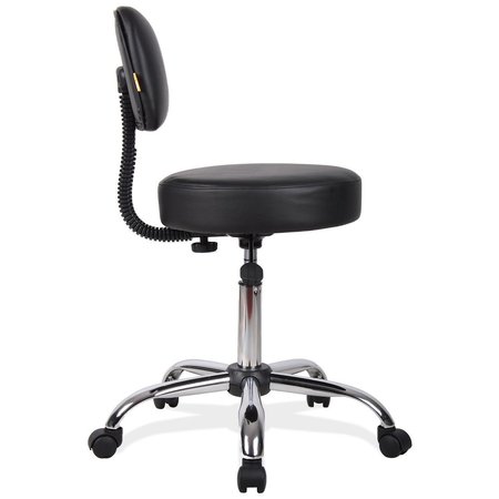 Officesource Medical Stools Medical Stool with Backrest and Polished Chrome Base 345FPABK